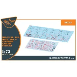 MiG-23ML, MLA, MLD, P, MLAE standard english stencils for CP kits a...