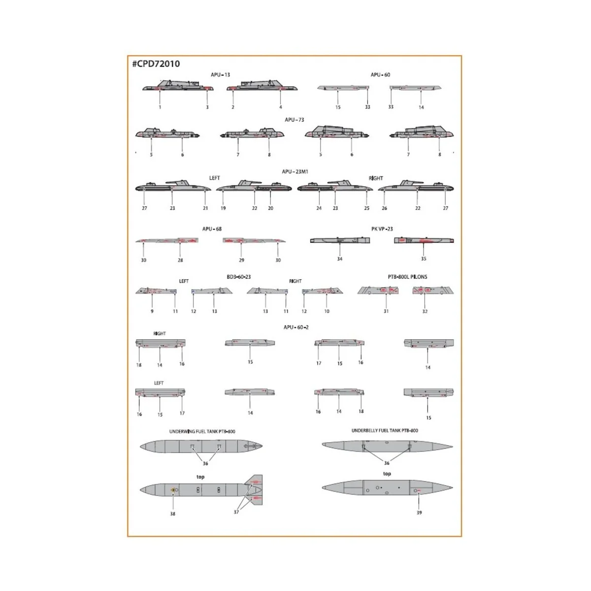 MiG-23ML, MLA standard stencils for grey paint schemes for CP kits ... MiG-23ML, MLA standard stencils for grey paint schemes for CP kits ...