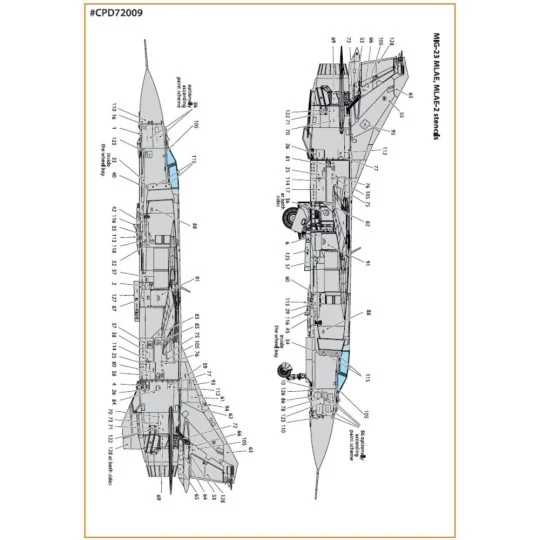 MiG-23ML, MLA, MLD, P, MLAE standard english stencils for CP kits a... MiG-23ML, MLA, MLD, P, MLAE standard english stencils for CP kits a...