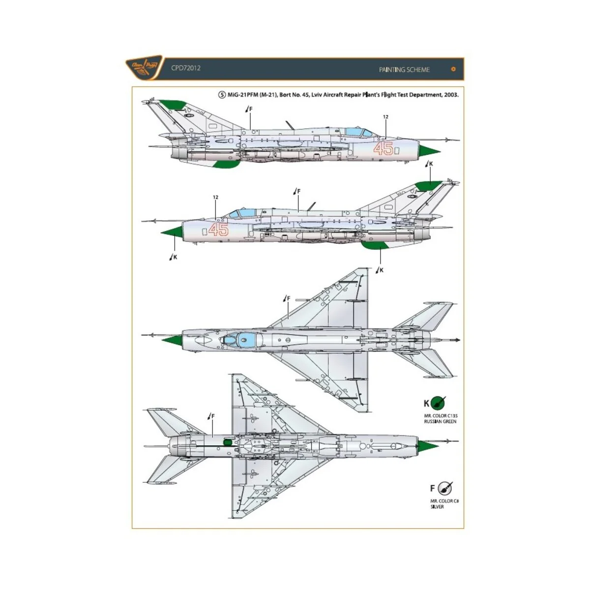 MiG-21 in Ukrainian Service, 1/72 - Clear Prop Accessories CPD72012 MiG-21 in Ukrainian Service, 1/72 - Clear Prop Accessories CPD72012