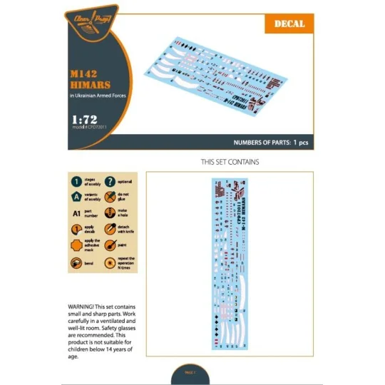 M142 Himars in Ukrainian Armed Forces decal set for Foreart, Meng, ...