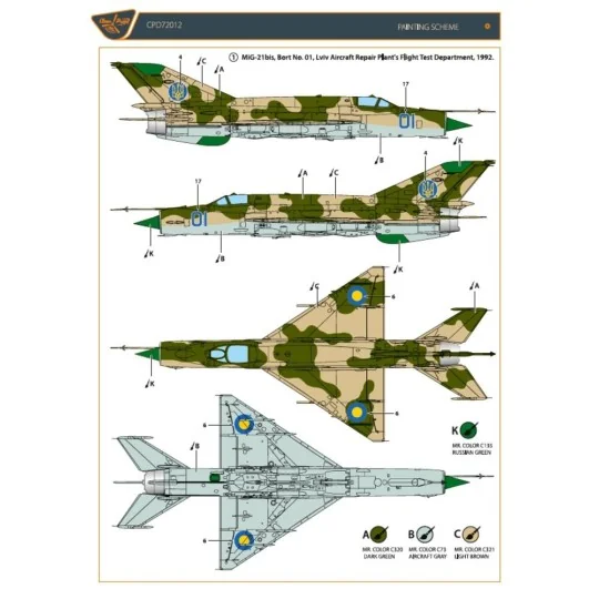 MiG-21 in Ukrainian Service, 1/72 - Clear Prop Accessories CPD72012 MiG-21 in Ukrainian Service, 1/72 - Clear Prop Accessories CPD72012