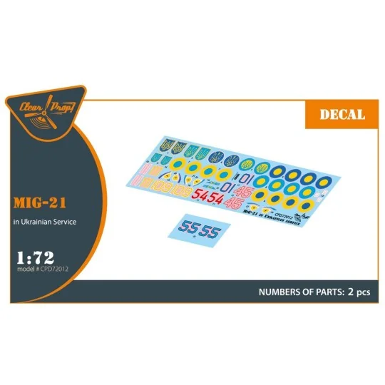 MiG-21 in Ukrainian Service, 1/72 - Clear Prop Accessories CPD72012 MiG-21 in Ukrainian Service, 1/72 - Clear Prop Accessories CPD72012