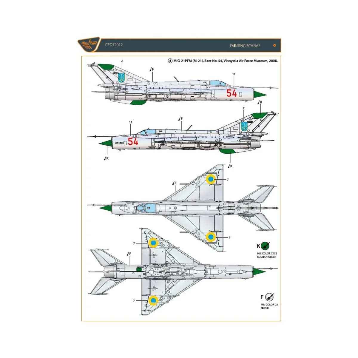 MiG-21 in Ukrainian Service, 1/72 - Clear Prop Accessories CPD72012 MiG-21 in Ukrainian Service, 1/72 - Clear Prop Accessories CPD72012