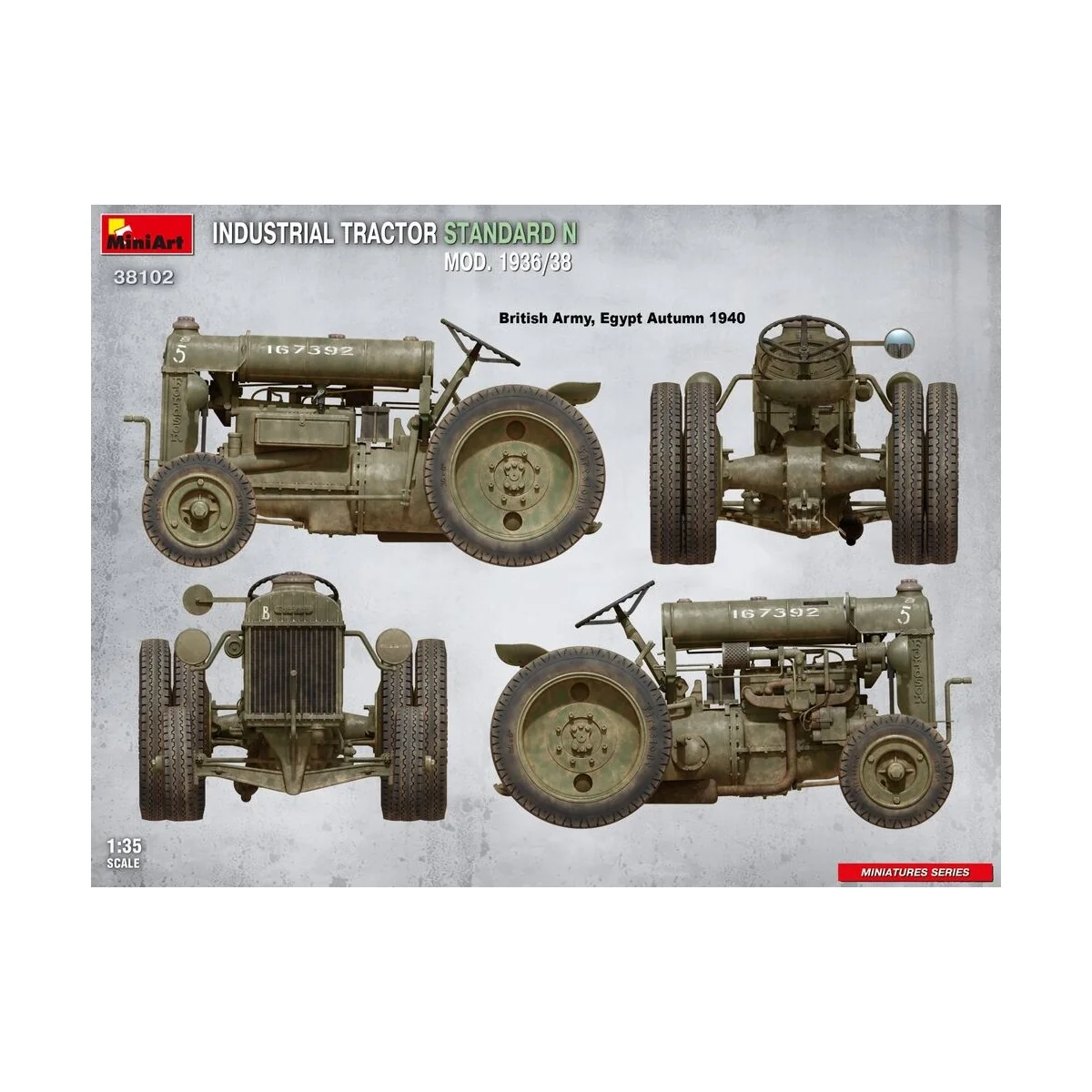 Industrial Tractor Standard N Mod. 1936/38, 1/35 - MiniArt 38102 Industrial Tractor Standard N Mod. 1936/38, 1/35 - MiniArt 38102