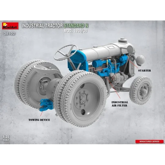 Industrial Tractor Standard N Mod. 1936/38, 1/35 - MiniArt 38102 Industrial Tractor Standard N Mod. 1936/38, 1/35 - MiniArt 38102