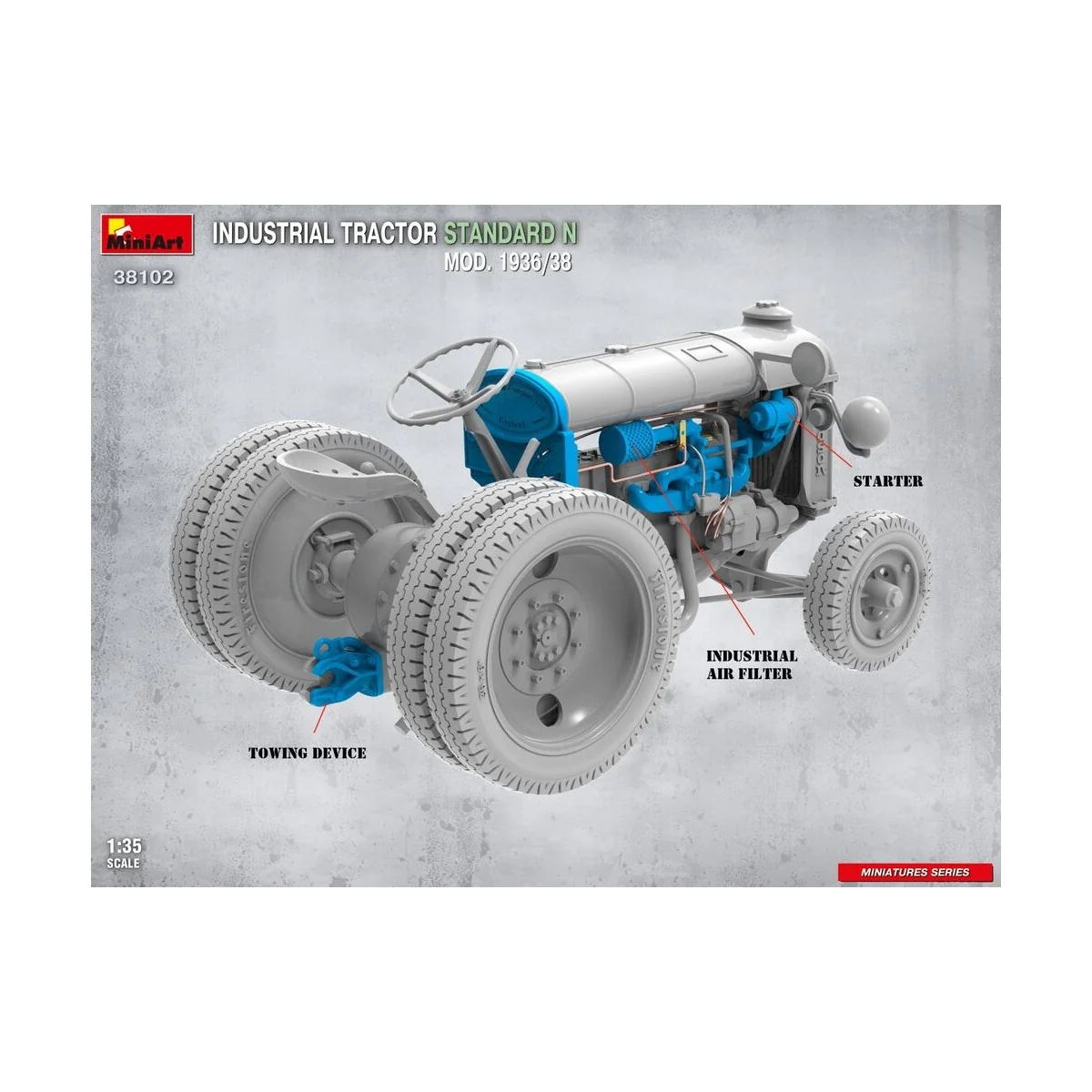 Industrial Tractor Standard N Mod. 1936/38, 1/35 - MiniArt 38102 Industrial Tractor Standard N Mod. 1936/38, 1/35 - MiniArt 38102