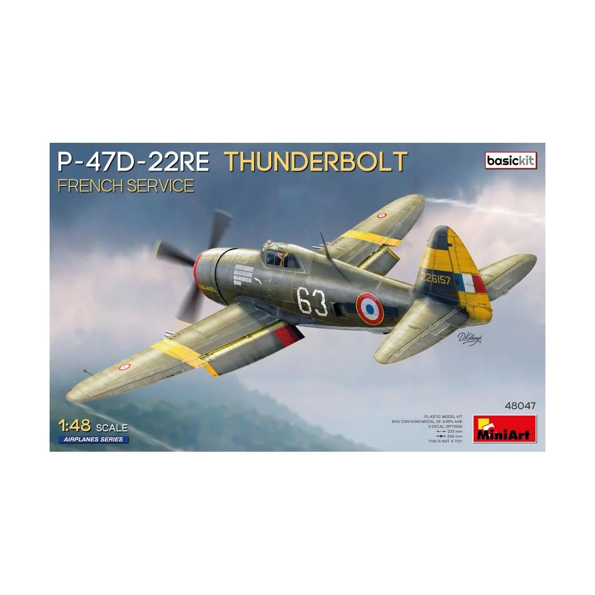P-47D-22RE Thunderbolt. French Service. Basic Kit, 1/48 - MiniArt 4...