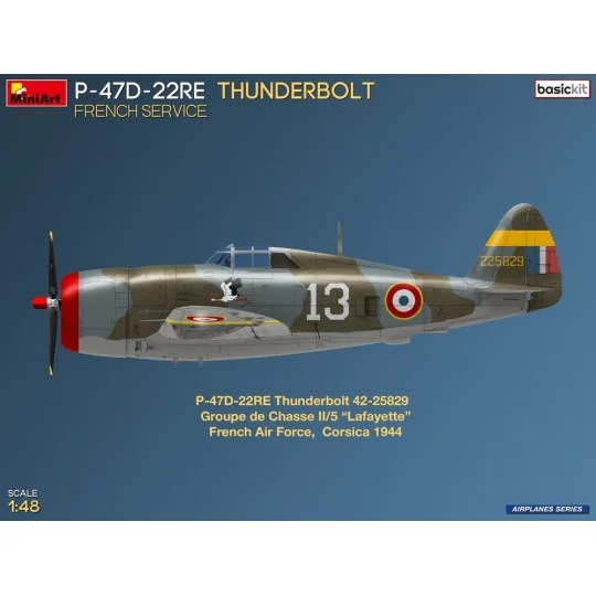 P-47D-22RE Thunderbolt. French Service. Basic Kit, 1/48 - MiniArt 4...