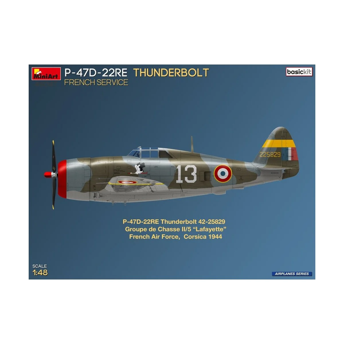 P-47D-22RE Thunderbolt. French Service. Basic Kit, 1/48 - MiniArt 4...