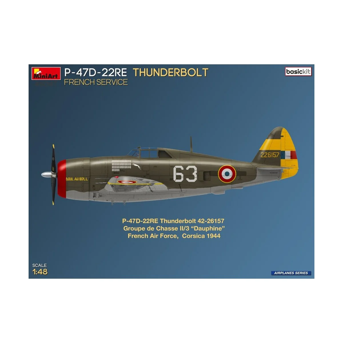 P-47D-22RE Thunderbolt. French Service. Basic Kit, 1/48 - MiniArt 4...