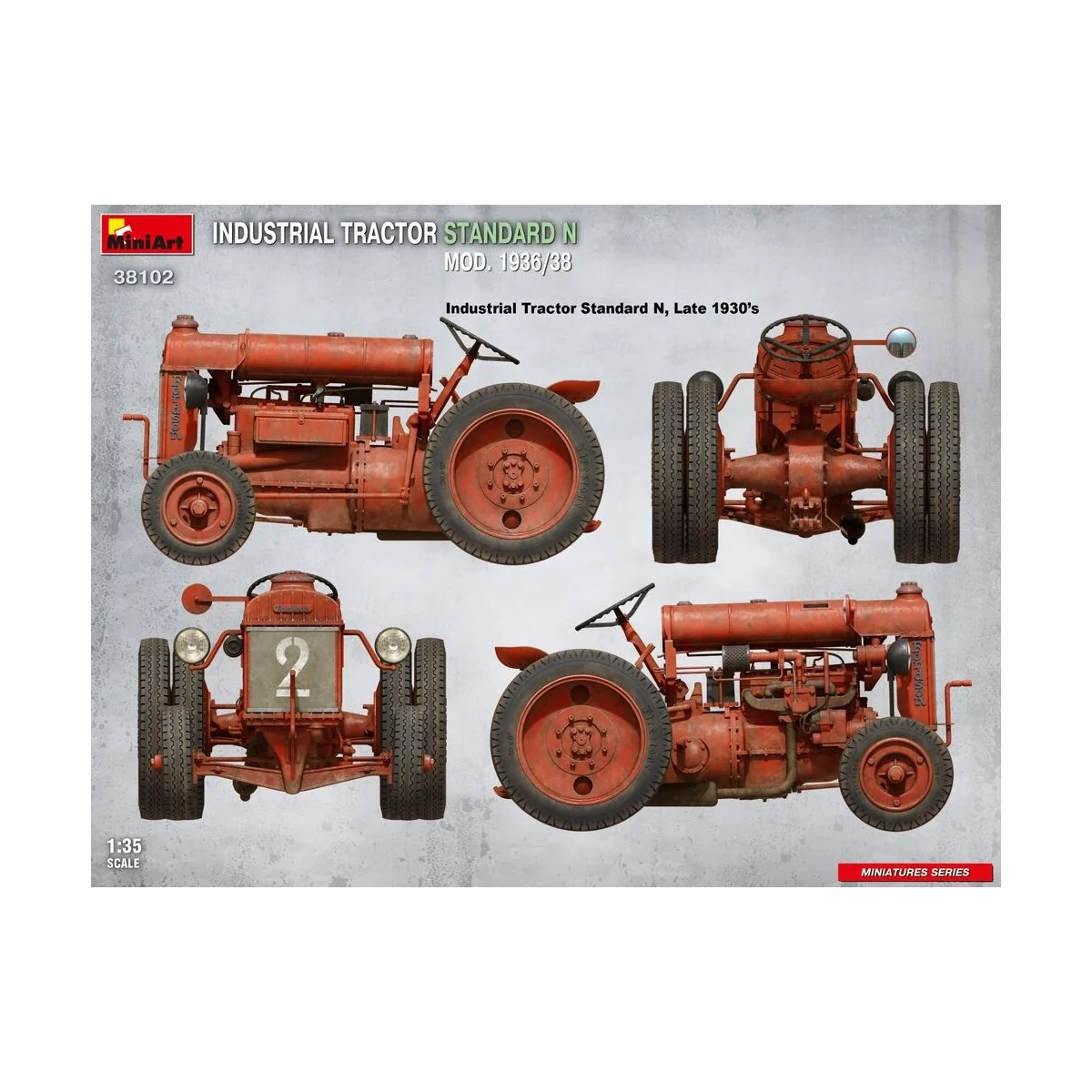 Industrial Tractor Standard N Mod. 1936/38, 1/35 - MiniArt 38102 Industrial Tractor Standard N Mod. 1936/38, 1/35 - MiniArt 38102
