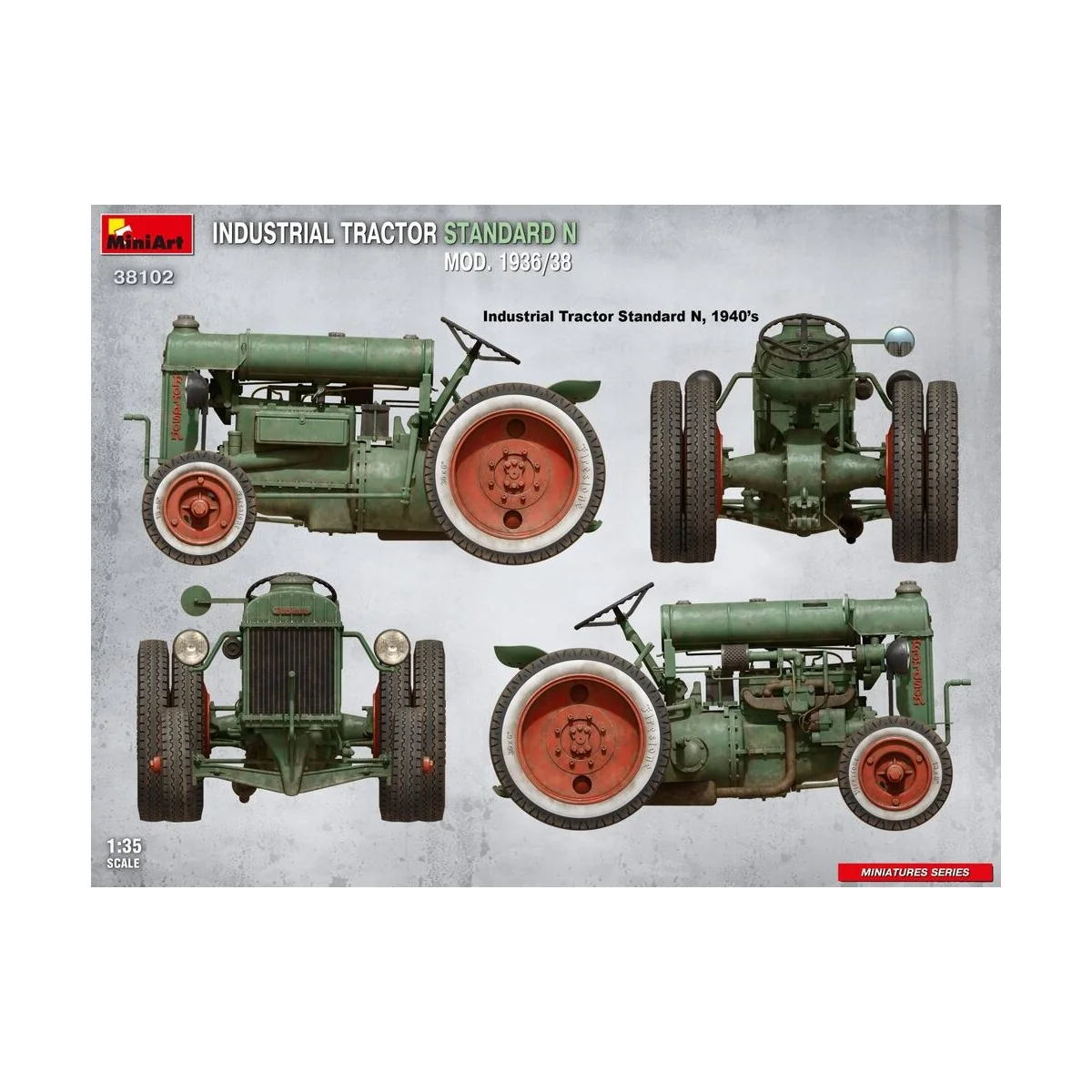 Industrial Tractor Standard N Mod. 1936/38, 1/35 - MiniArt 38102 Industrial Tractor Standard N Mod. 1936/38, 1/35 - MiniArt 38102