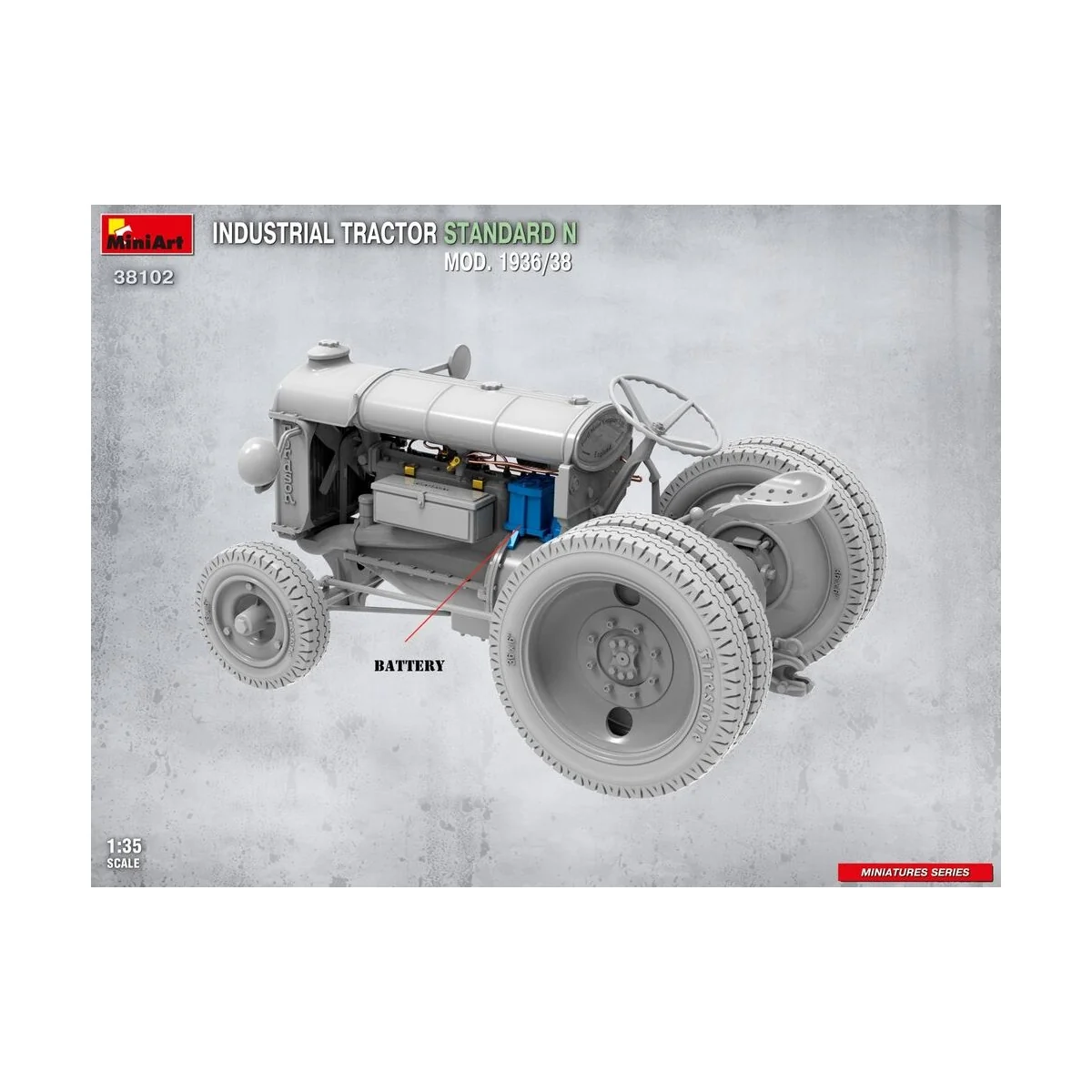 Industrial Tractor Standard N Mod. 1936/38, 1/35 - MiniArt 38102 Industrial Tractor Standard N Mod. 1936/38, 1/35 - MiniArt 38102