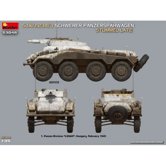 Sd.Kfz.234/3 Schwerer Panzerspähwagen Stummel Late, 1/35 - MiniArt ... Sd.Kfz.234/3 Schwerer Panzerspähwagen Stummel Late, 1/35 - MiniArt ...