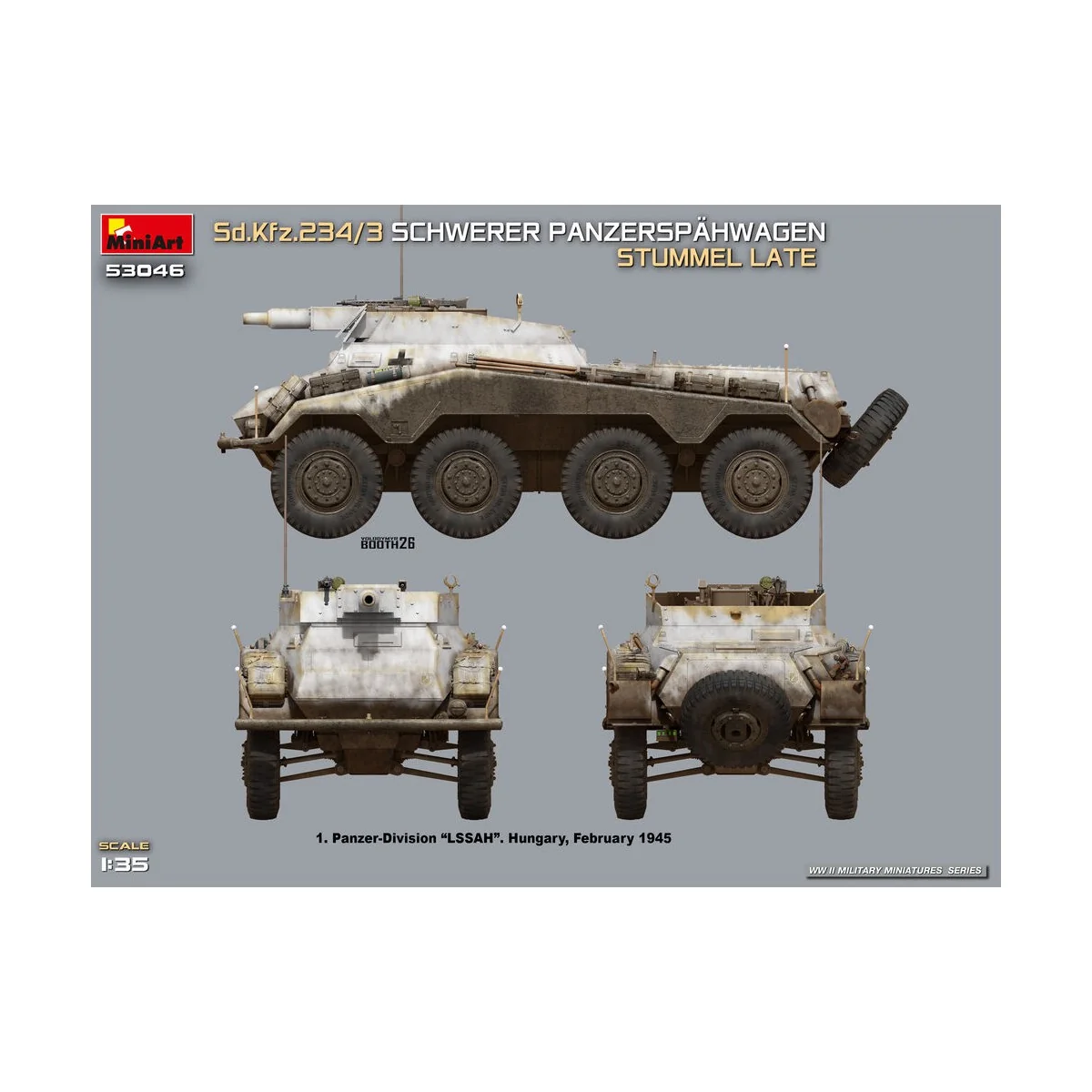 Sd.Kfz.234/3 Schwerer Panzerspähwagen Stummel Late, 1/35 - MiniArt ... Sd.Kfz.234/3 Schwerer Panzerspähwagen Stummel Late, 1/35 - MiniArt ...