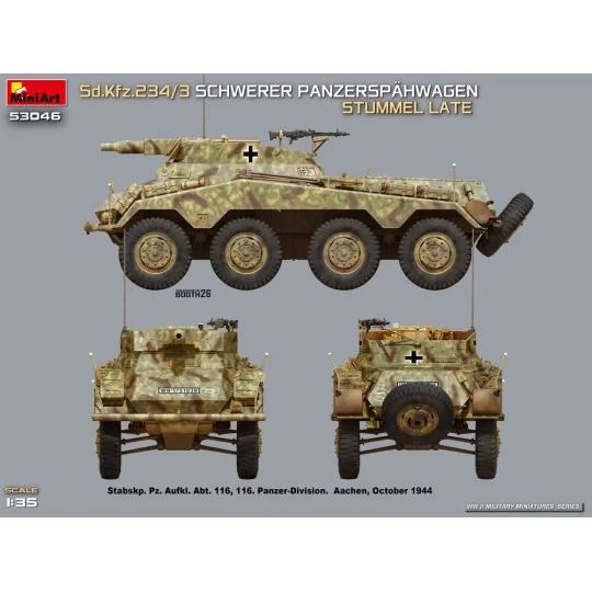 Sd.Kfz.234/3 Schwerer Panzerspähwagen Stummel Late, 1/35 - MiniArt ... Sd.Kfz.234/3 Schwerer Panzerspähwagen Stummel Late, 1/35 - MiniArt ...
