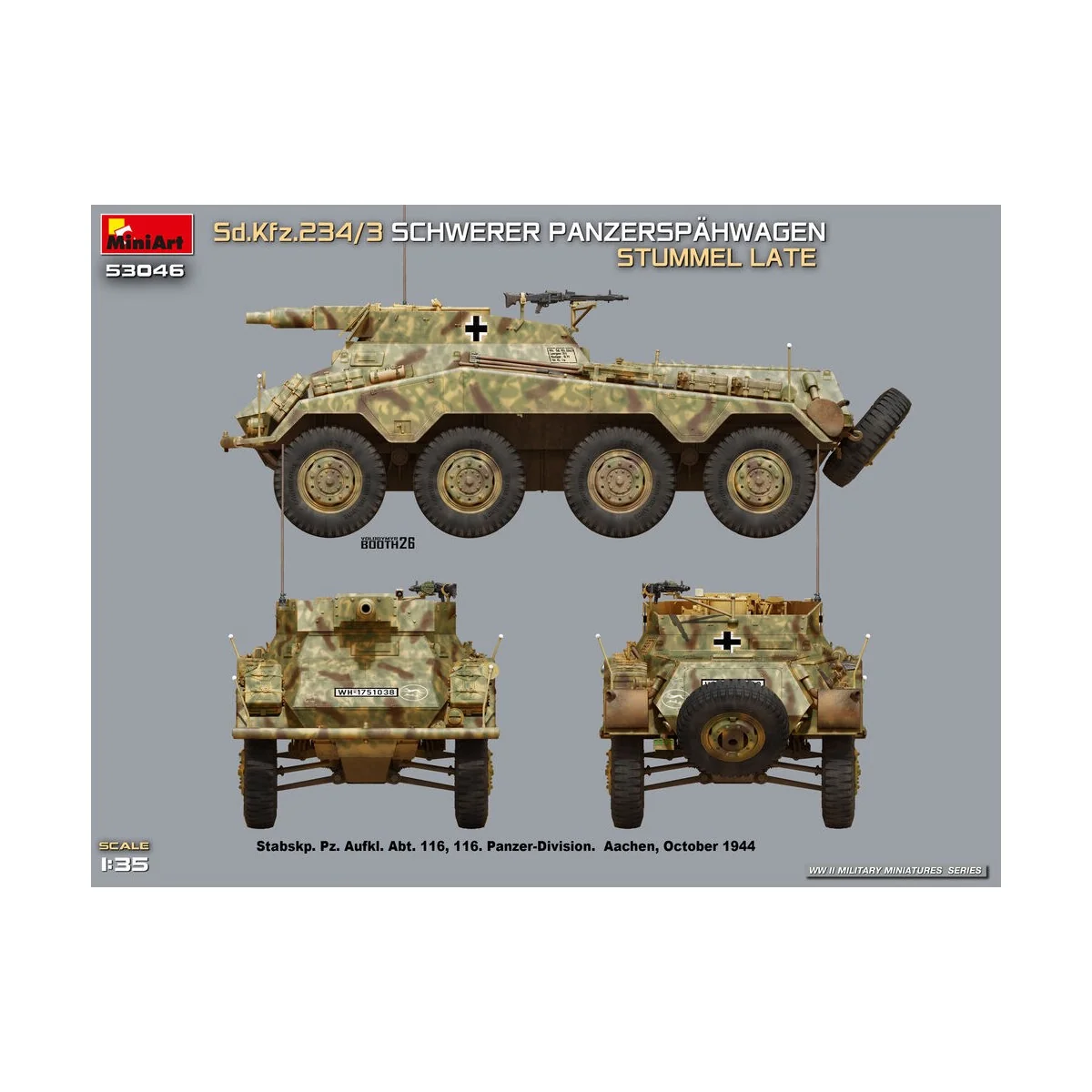 Sd.Kfz.234/3 Schwerer Panzerspähwagen Stummel Late, 1/35 - MiniArt ... Sd.Kfz.234/3 Schwerer Panzerspähwagen Stummel Late, 1/35 - MiniArt ...