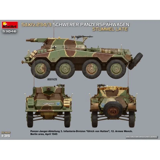 Sd.Kfz.234/3 Schwerer Panzerspähwagen Stummel Late, 1/35 - MiniArt ... Sd.Kfz.234/3 Schwerer Panzerspähwagen Stummel Late, 1/35 - MiniArt ...