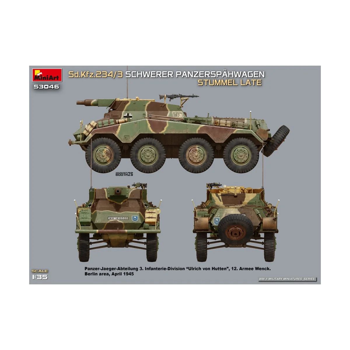 Sd.Kfz.234/3 Schwerer Panzerspähwagen Stummel Late, 1/35 - MiniArt ... Sd.Kfz.234/3 Schwerer Panzerspähwagen Stummel Late, 1/35 - MiniArt ...