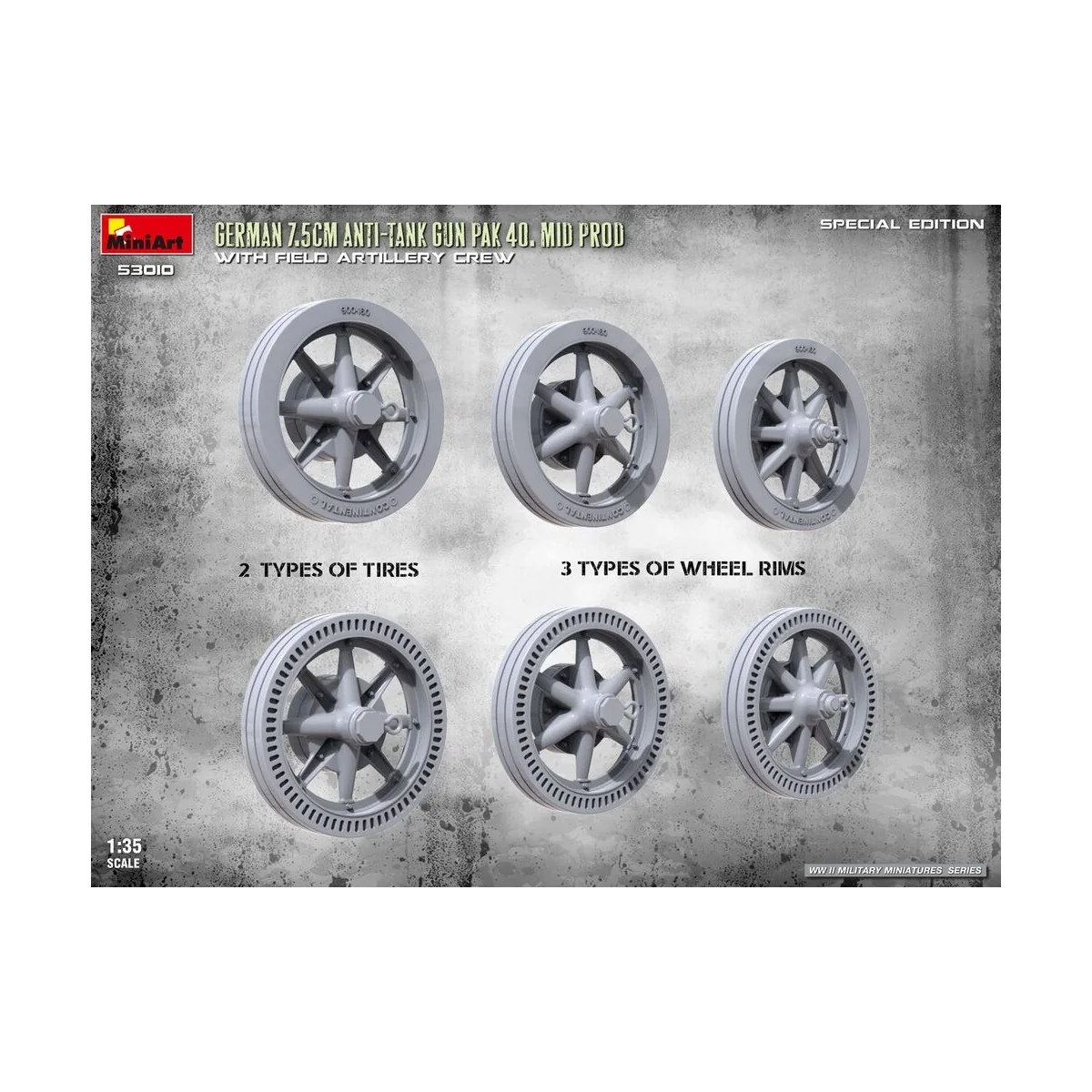 German 7.5cm Anti-Tank Gun PaK 40. Mid Prod w/ Artillery Crew. Spec...