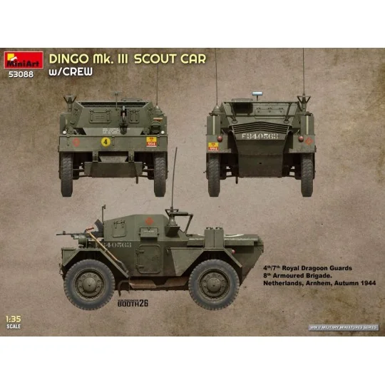 Dingo Mk. III Scout Car w/ Crew, 1/35 - MiniArt 53088 Dingo Mk. III Scout Car w/ Crew, 1/35 - MiniArt 53088