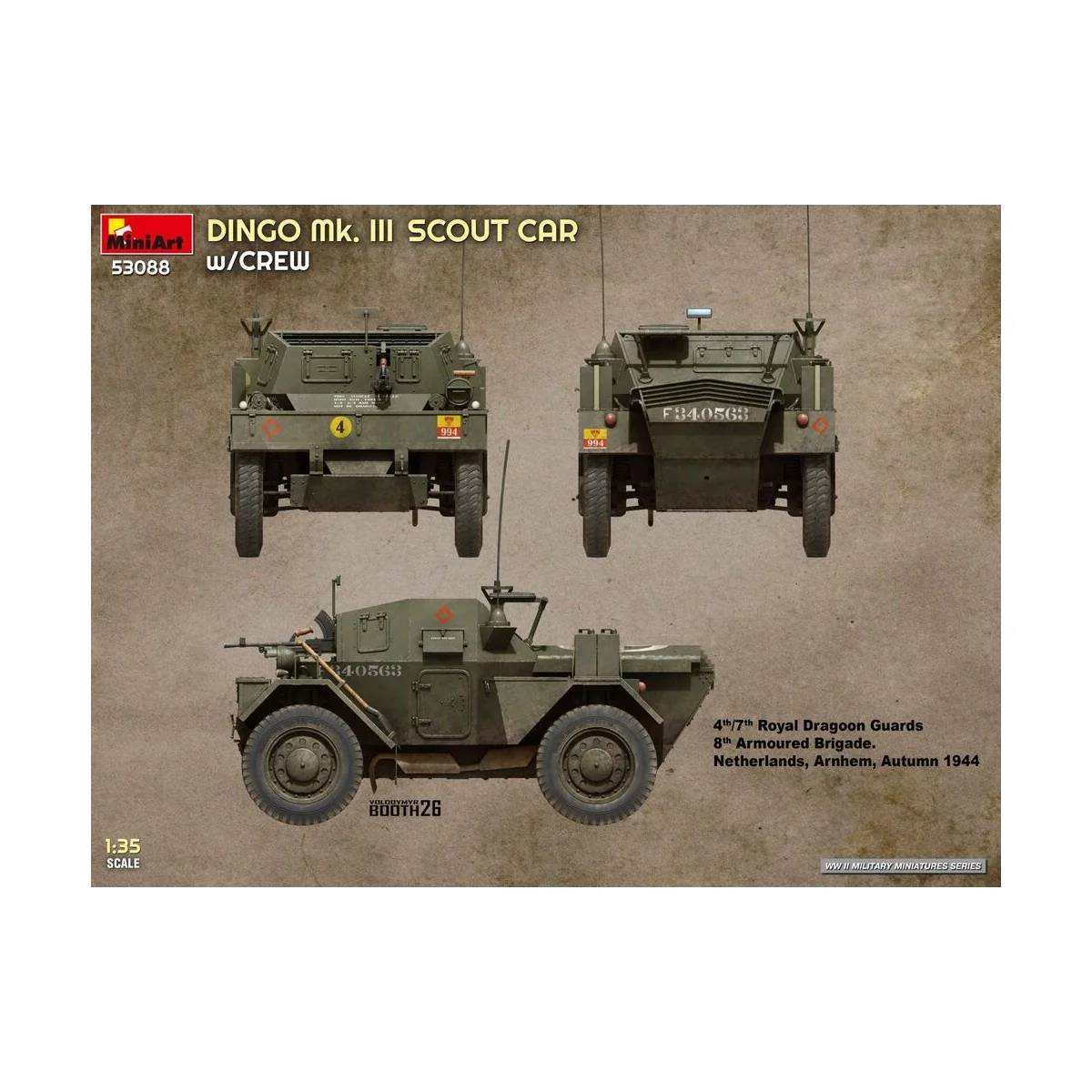 Dingo Mk. III Scout Car w/ Crew, 1/35 - MiniArt 53088 Dingo Mk. III Scout Car w/ Crew, 1/35 - MiniArt 53088