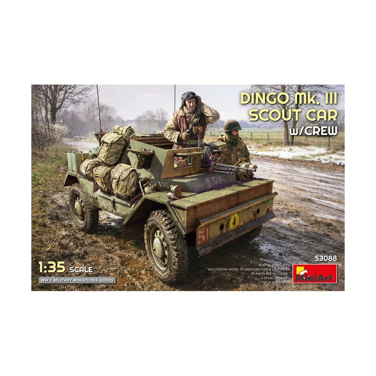 Dingo Mk. III Scout Car w/ Crew, 1/35 - MiniArt 53088 Dingo Mk. III Scout Car w/ Crew, 1/35 - MiniArt 53088