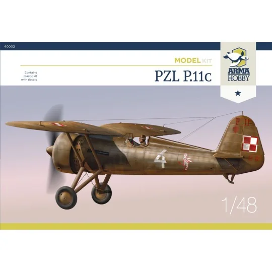 PZL P.11c Model Kit, 1/48 - Arma Hobby 40002 PZL P.11c Model Kit, 1/48 - Arma Hobby 40002