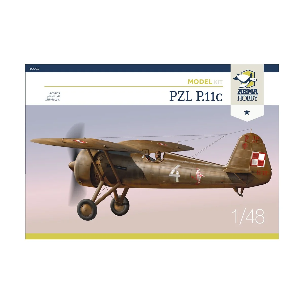 PZL P.11c Model Kit, 1/48 - Arma Hobby 40002 PZL P.11c Model Kit, 1/48 - Arma Hobby 40002