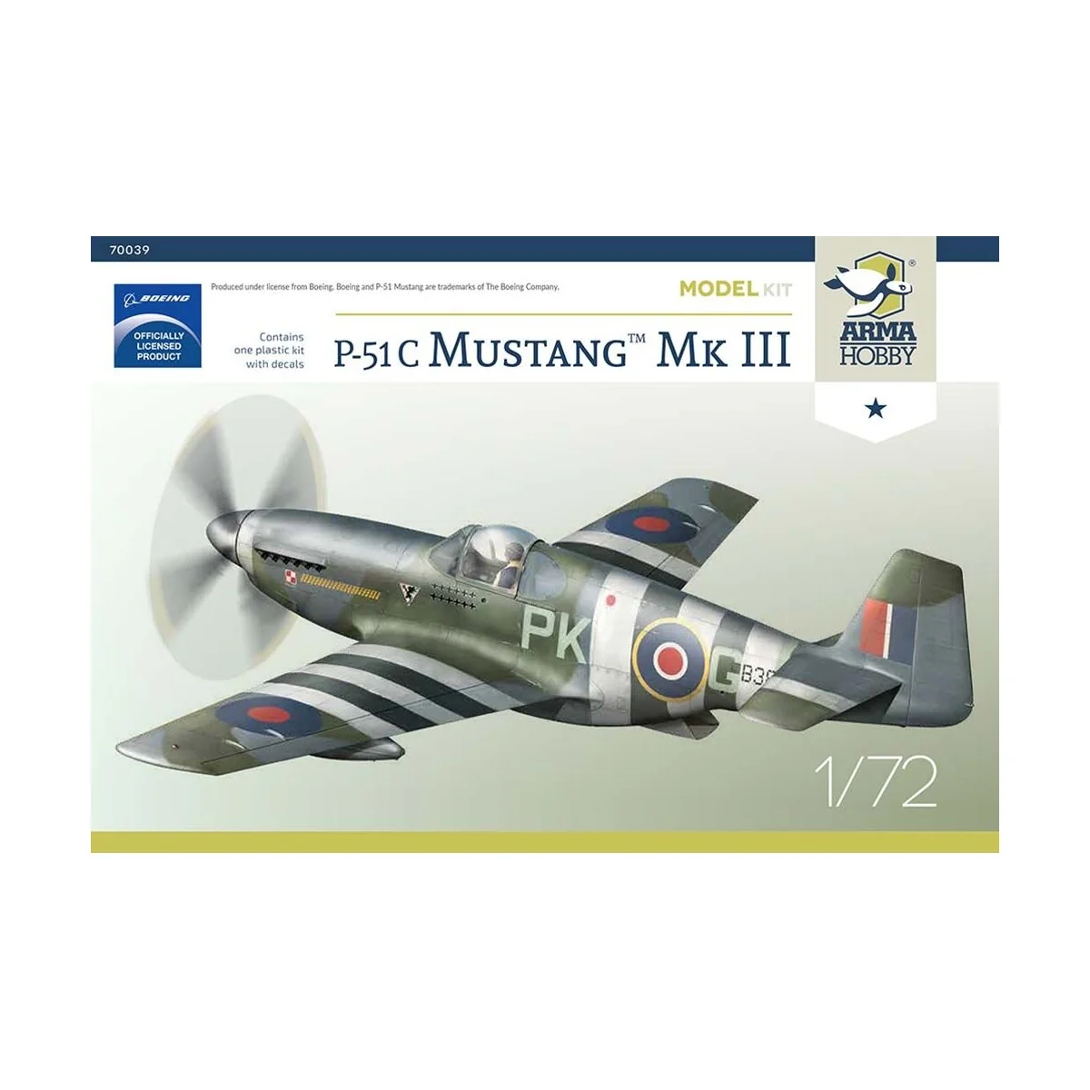 P-51 C Mustang™ Mk. III Model Kit, 1/72 - Arma Hobby 70039