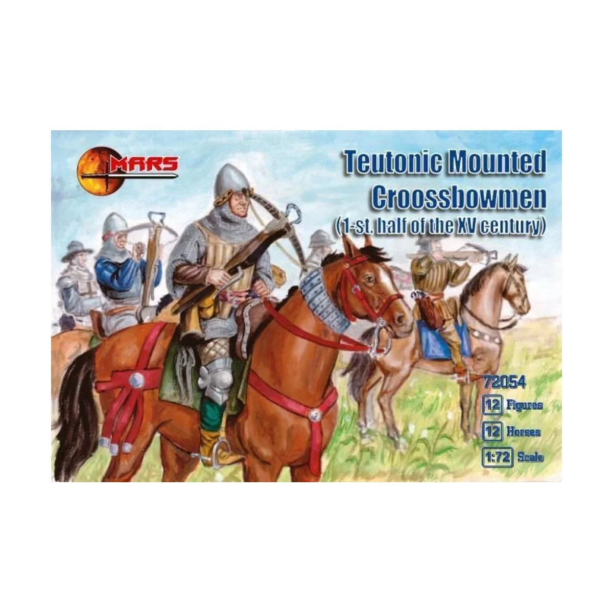 Teutonic mounted crossbowmen, 1st h/XV, 1/72 - Mars Figures MS72054