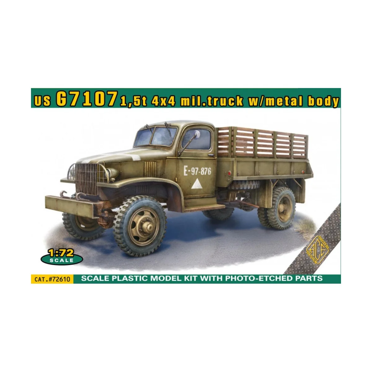 US G7107 1, 5t 4x4 army truck w/metal body, 1/72 - ACE ACE72610