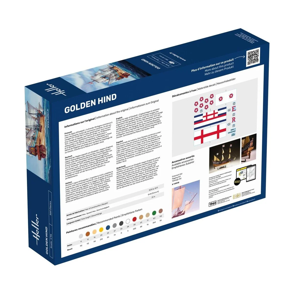 STARTER KIT Golden Hind, 1/96 - Heller 56829