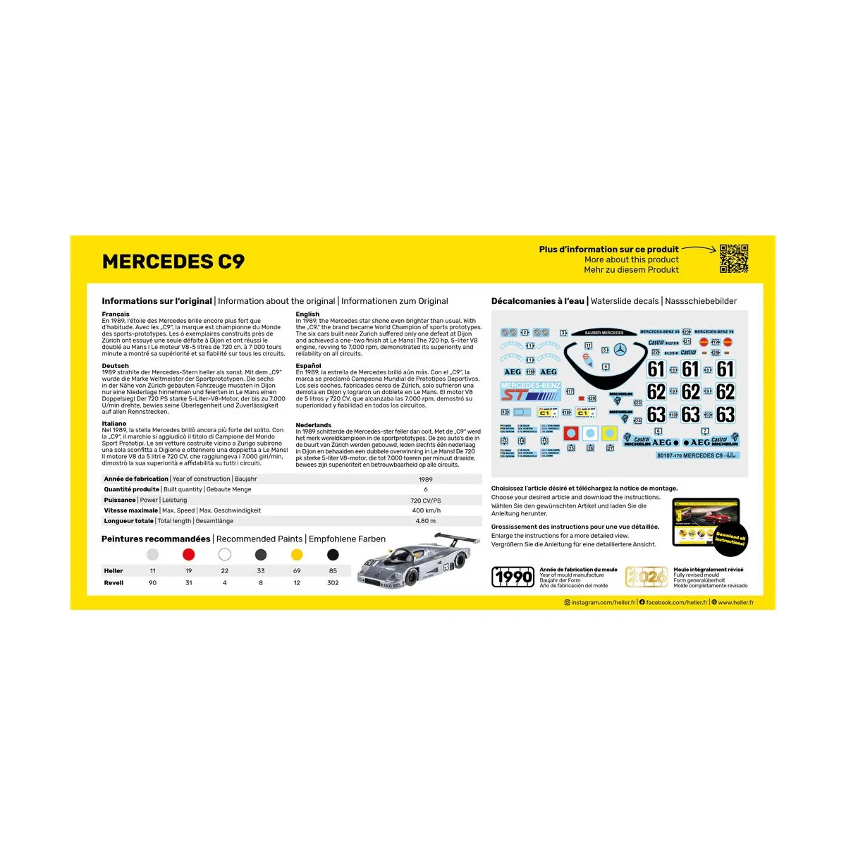 STARTER KIT Mercedes C9, 1/43 - Heller 56107