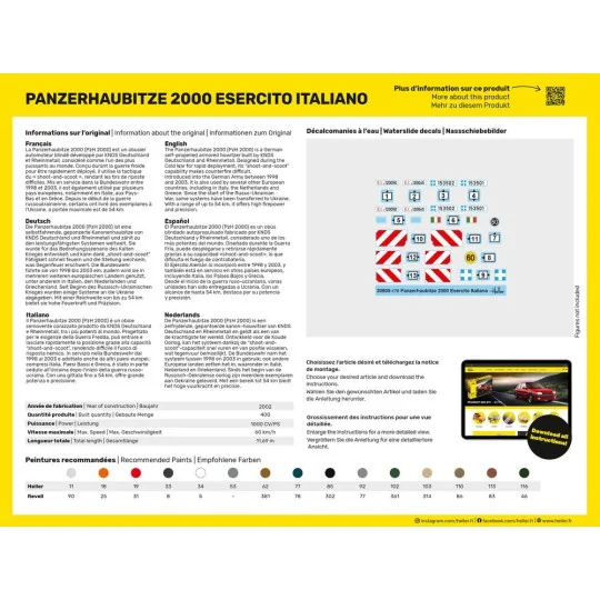 Panzerhaubitze 2000 (PzH 2000) - Esercito Italiano, 1/72 - Heller 3...