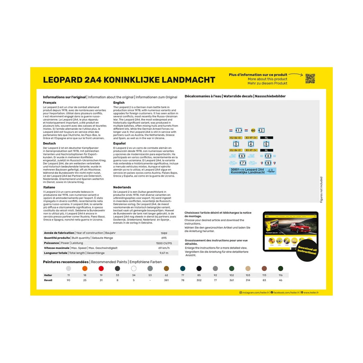 STARTER KIT Leopard 2A4 - Koninklijke Landmacht, 1/72 - Heller 35801