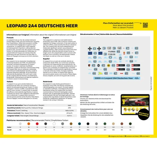 STARTER KIT Leopard 2A4 - Deutsches Heer, 1/72 - Heller 35800