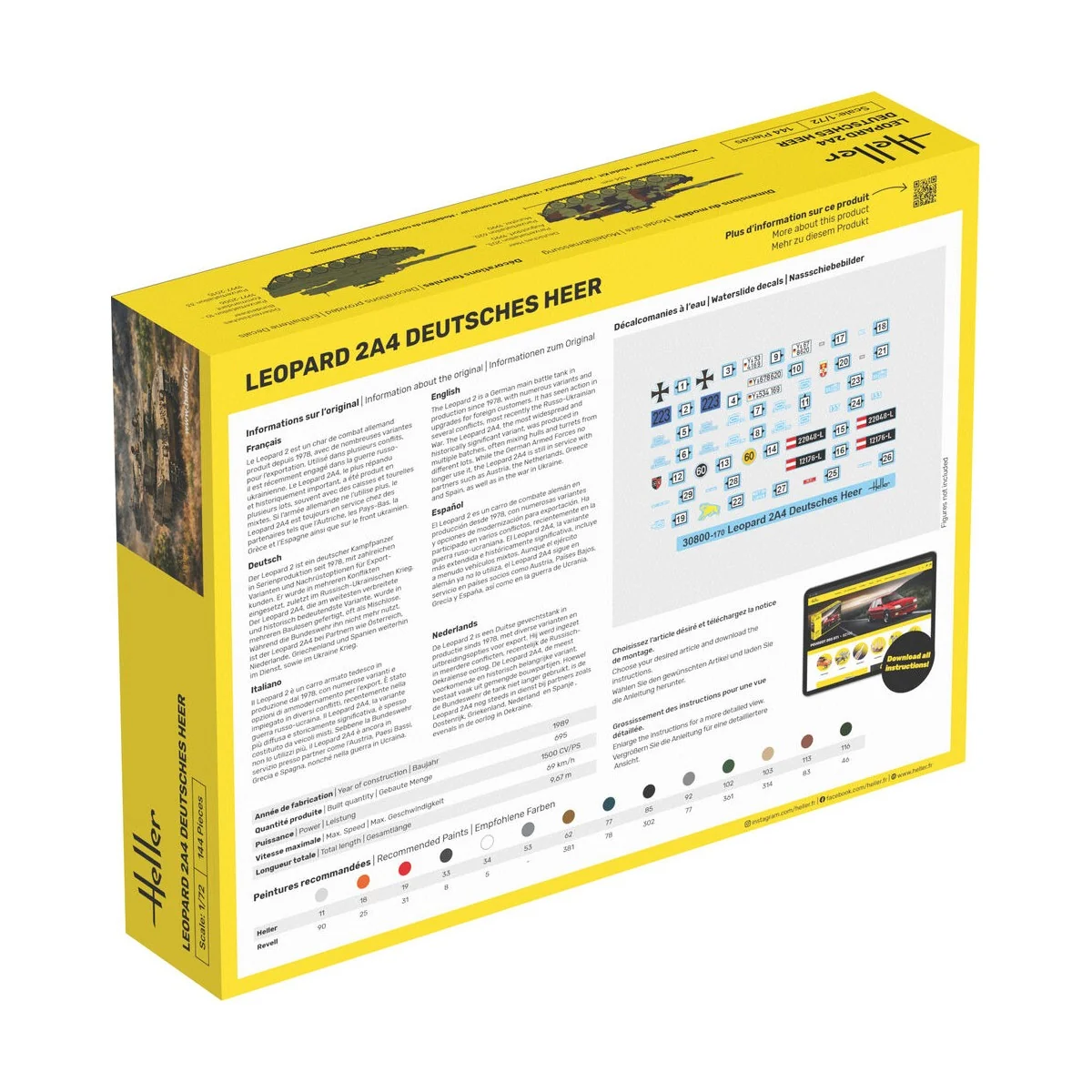 STARTER KIT Leopard 2A4 - Deutsches Heer, 1/72 - Heller 35800