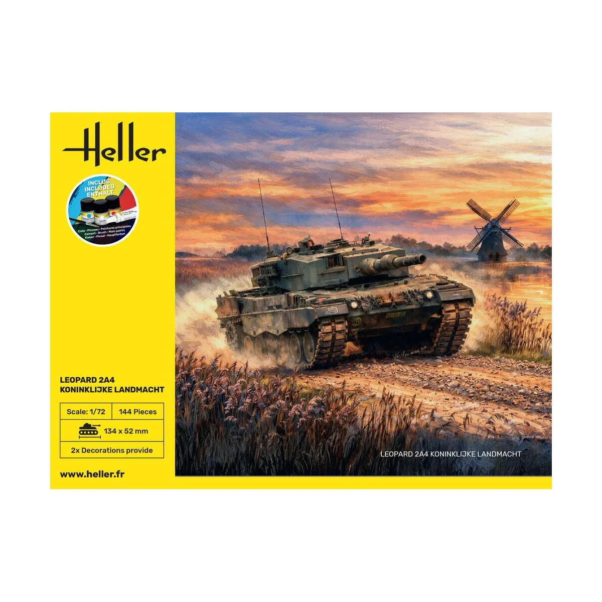 STARTER KIT Leopard 2A4 - Koninklijke Landmacht, 1/72 - Heller 35801