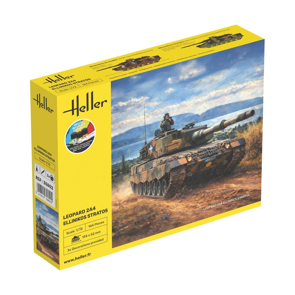 STARTER KIT Leopard 2A4 - Ellinikos Stratos, 1/72 - Heller 35802