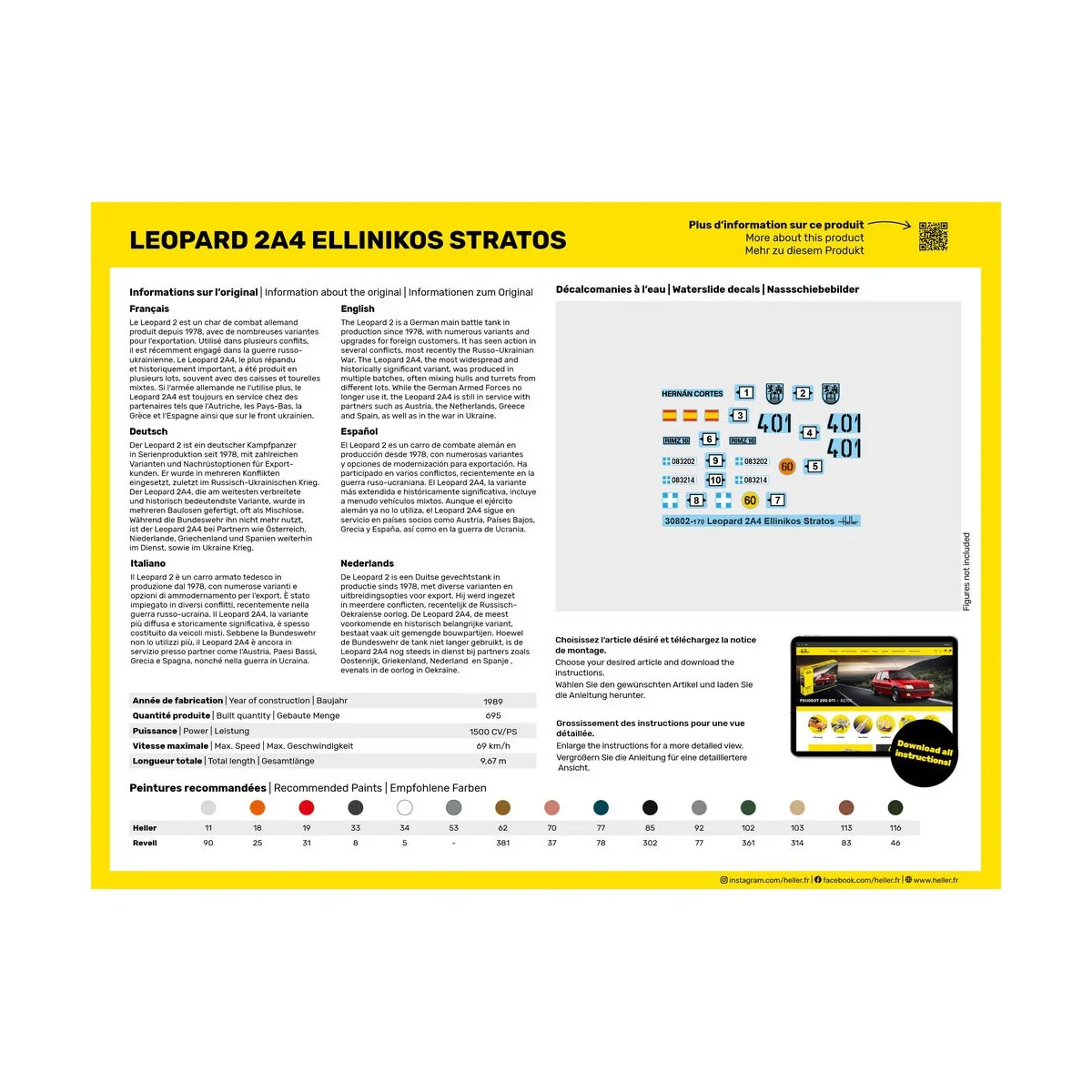 STARTER KIT Leopard 2A4 - Ellinikos Stratos, 1/72 - Heller 35802