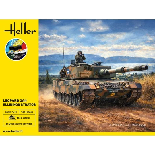 STARTER KIT Leopard 2A4 - Ellinikos Stratos, 1/72 - Heller 35802