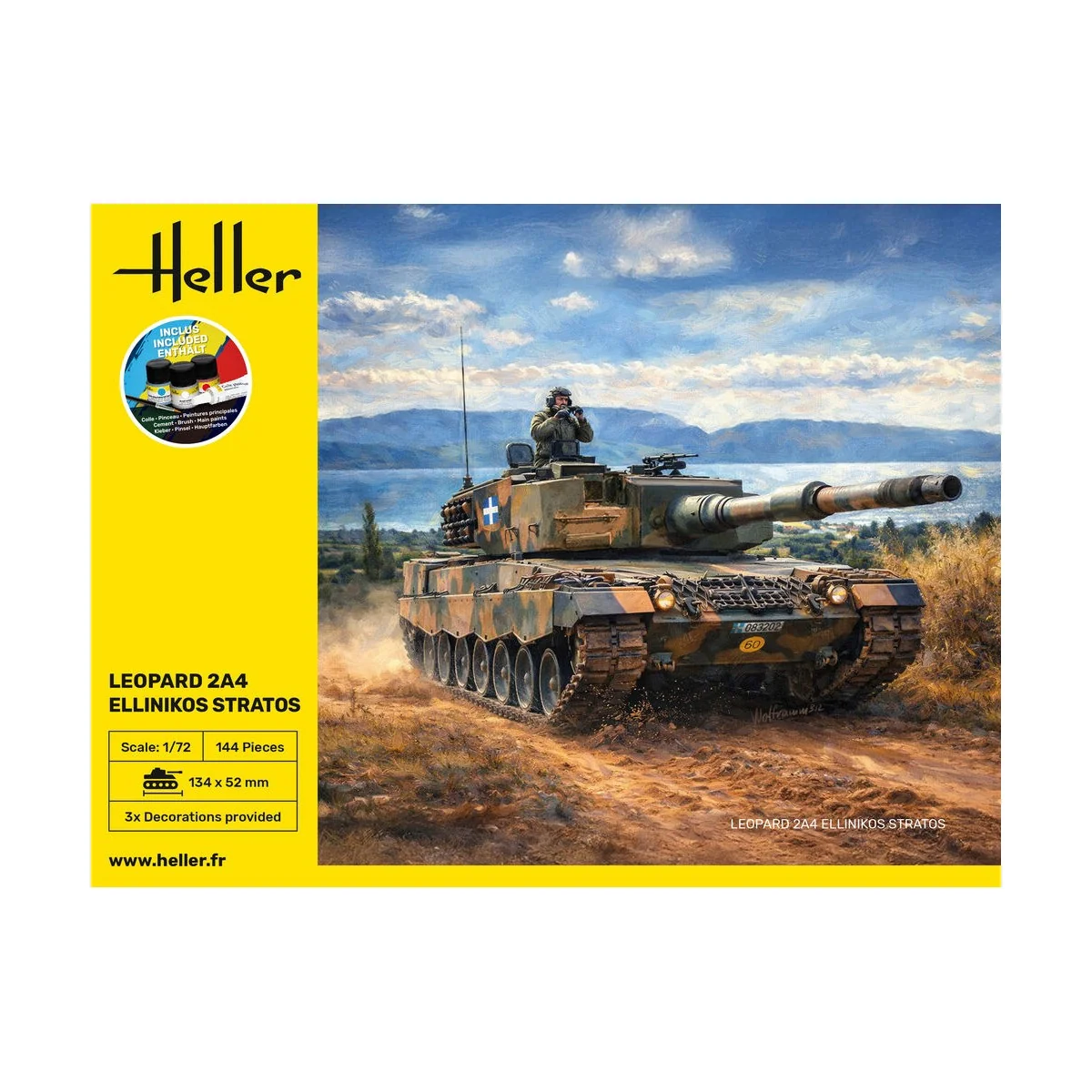 STARTER KIT Leopard 2A4 - Ellinikos Stratos, 1/72 - Heller 35802