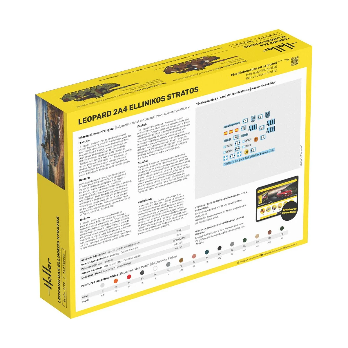 STARTER KIT Leopard 2A4 - Ellinikos Stratos, 1/72 - Heller 35802