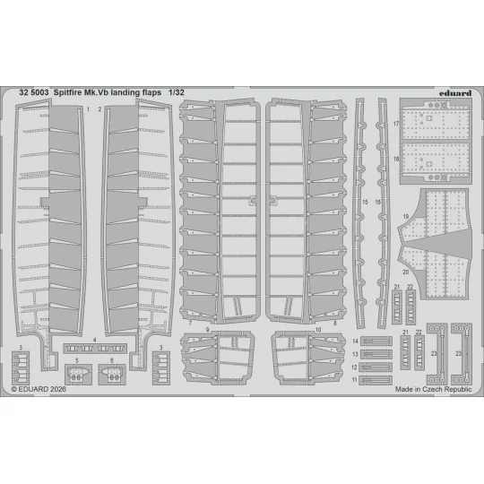 Spitfire Mk.Vb landing flaps for Kotare, 1/32 - Eduard Accessories ...