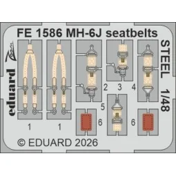 MH-6J seatbelts STEEL for ICM, 1/48 - Eduard Accessories FE1586