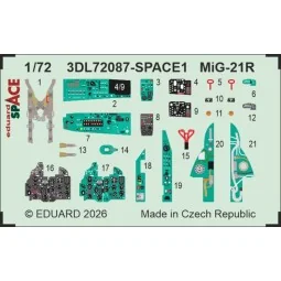 MiG-21R SPACE for Eduard, 1/72 - Eduard Accessories 3DL72087