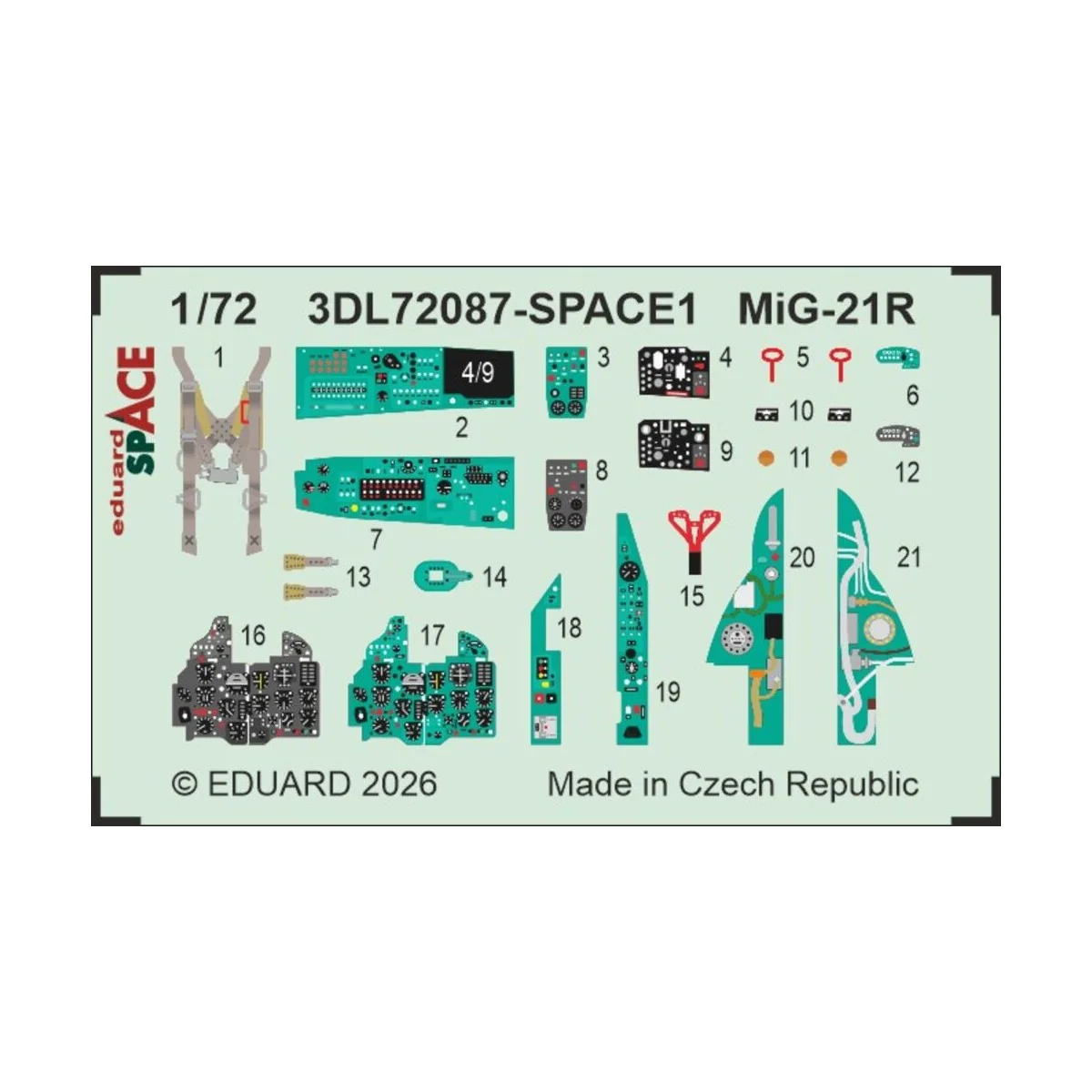 MiG-21R SPACE for Eduard, 1/72 - Eduard Accessories 3DL72087