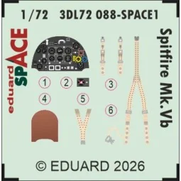 Spitfire Mk.Vb SPACE for IBG Models, 1/72 - Eduard Accessories 3DL7...